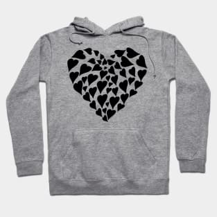 Modern Flowing Hearts in Heart Design Hoodie